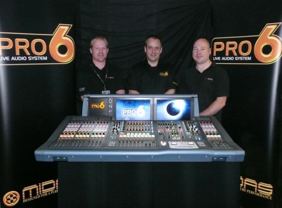 Adam Pardoe, MD, DRP Events; Rob Hughes, Midas and Klark Teknik; Ian Ruhback, head of audio, drpgroup