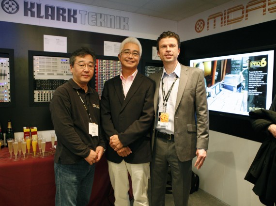 Takayuki Ozaki and Tadato Nishimura, Midas Consoles Japan; David Cooper, Midas and Klark Teknik