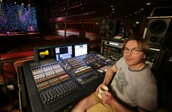 Mark Hawley, Tori Amos’ FOH engineer, with the Midas PRO6 