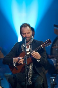 Sting performing at Durham Cathedral with DPA 4011 cardioid