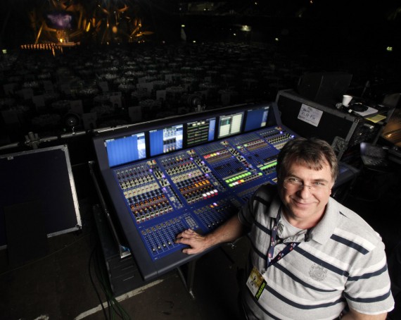 Brit Awards sound designer Derrick Zieba with the Midas XL8 at Earls Cour