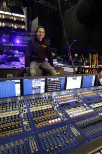 Depeche Mode’s monitor engineer Sarne Thorogood with the Midas XL8