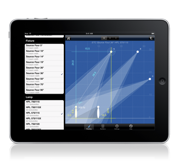 BeamCalc from West Side Systems shown on the iPad