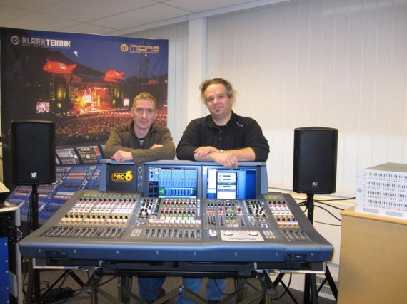 Jan Durant, Sound Inc; Midas Consoles Benelux sales rep Olivier Deblaere