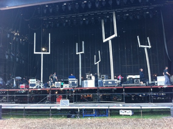 Muse Set under construction at Reading Festival