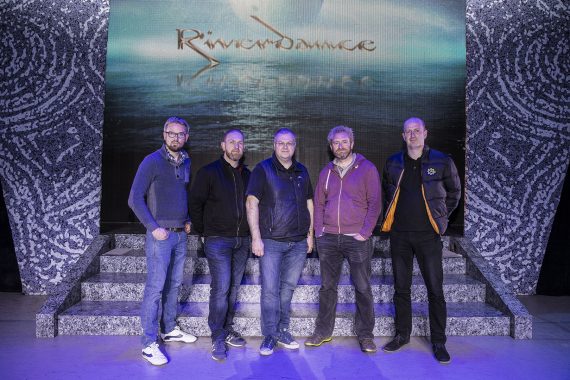 L-R Cormack Veale (lighting director), Adam Beaumont (Area Four Industries), Brian Reilly (PSI), Brendan McLoughlin (production manager) and Ciaran Tallon (PSI)