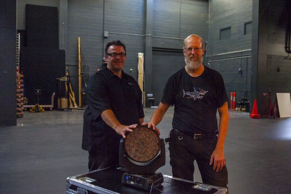 : Elite Sound and Lighting’s Darren Russell on the left with Andrew Tweedie, CTC’s Head of Lighting